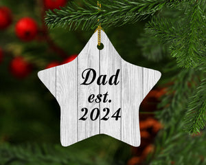 Dad Established Est. 2024 - Star Ornament F