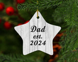 Dad Established Est. 2024 - Star Ornament F