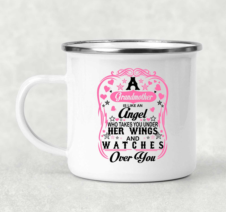 Grandmother Is An Angel Takes You Under Her Wings - 12oz Camping Mug