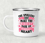 The Smallest Hands Make The Biggest Mark On Grandma's Heart - 12oz Camping Mug