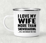I Love My Wife More Than Snowboarding - 12oz Camping Mug