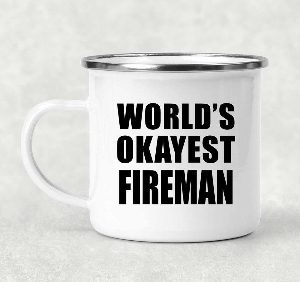 World's Okayest Fireman - 12oz Camping Mug