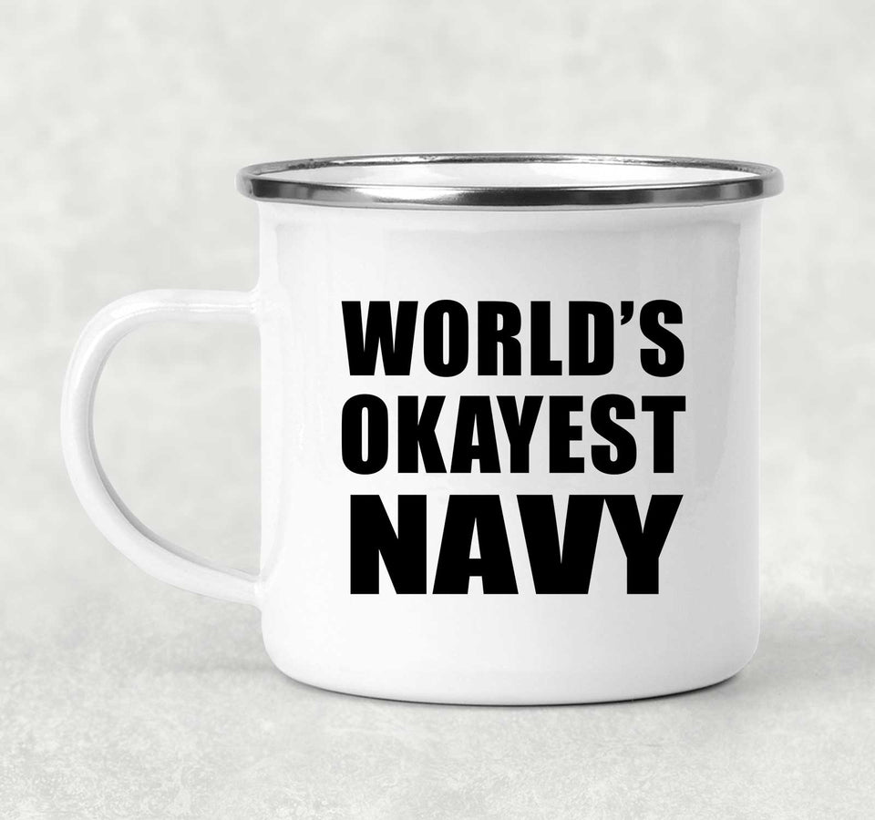 World's Okayest Navy - 12oz Camping Mug