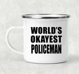 World's Okayest Policeman - 12oz Camping Mug