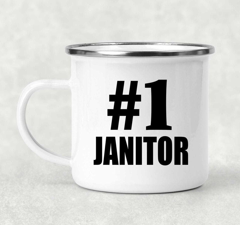Number One #1 Janitor - 12oz Camping Mug