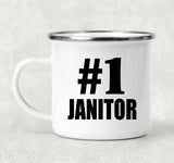 Number One #1 Janitor - 12oz Camping Mug