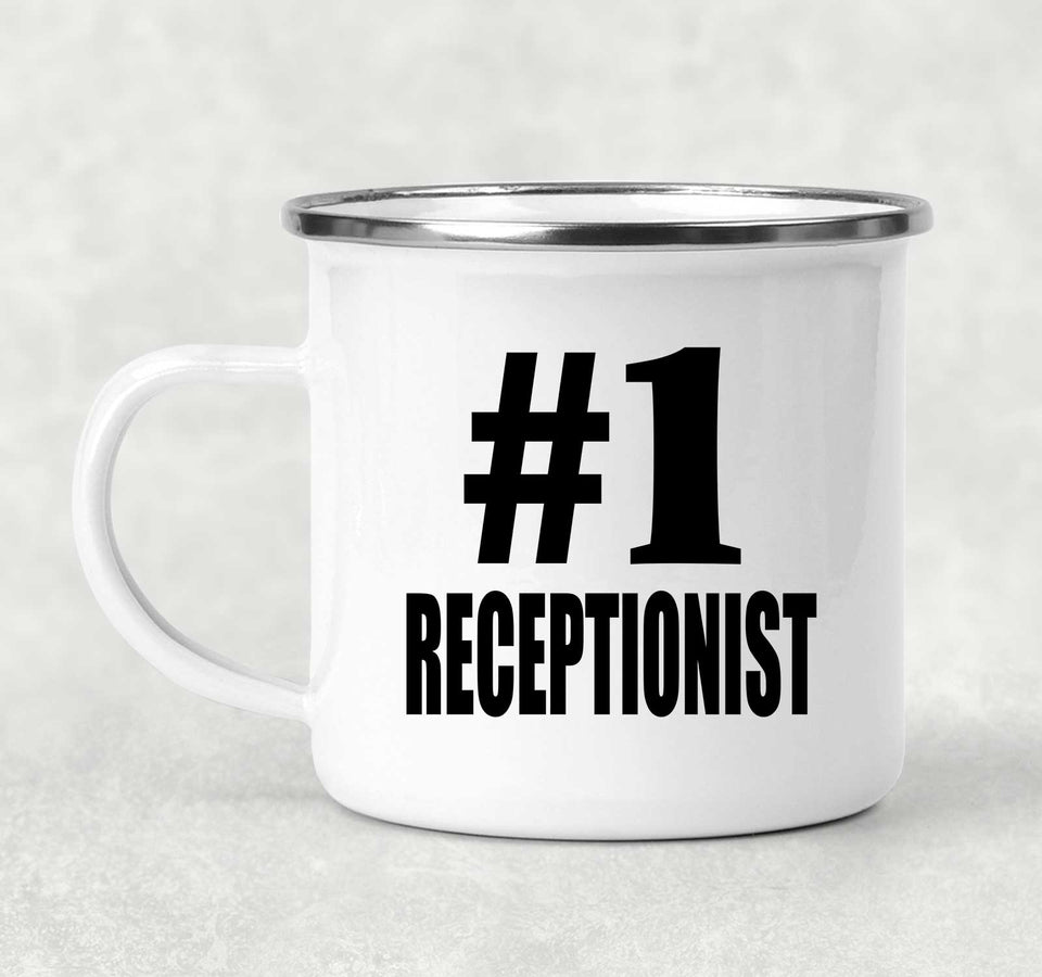 Number One #1 Receptionist - 12oz Camping Mug