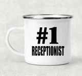 Number One #1 Receptionist - 12oz Camping Mug