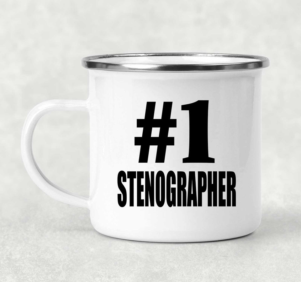 Number One #1 Stenographer - 12oz Camping Mug