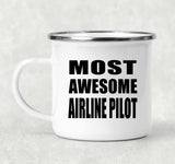 Most Awesome Airline Pilot - 12oz Camping Mug