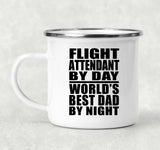 Flight Attendant By Day World's Best Dad By Night - 12oz Camping Mug