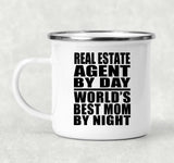 Real Estate Agent By Day World's Best Mom By Night - 12oz Camping Mug