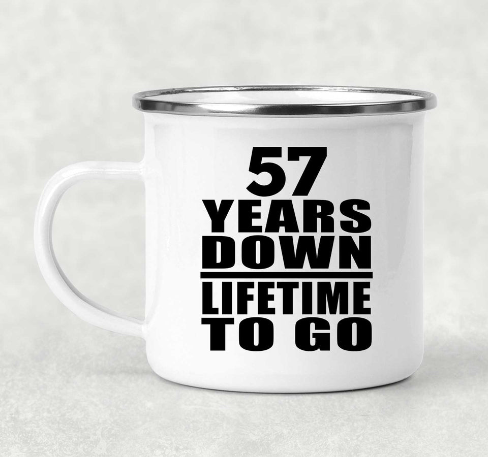 57th Anniversary 57 Years Down Lifetime To Go - 12oz Camping Mug