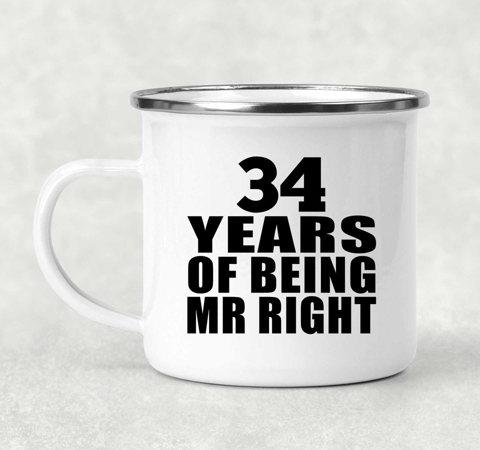 34th Anniversary 34 Years Of Being Mr Right - 12oz Camping Mug