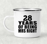 28th Anniversary 28 Years Of Being Mrs Right - 12oz Camping Mug