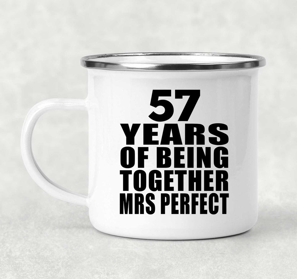 57th Anniversary 57 Years Of Being Mrs Perfect - 12oz Camping Mug