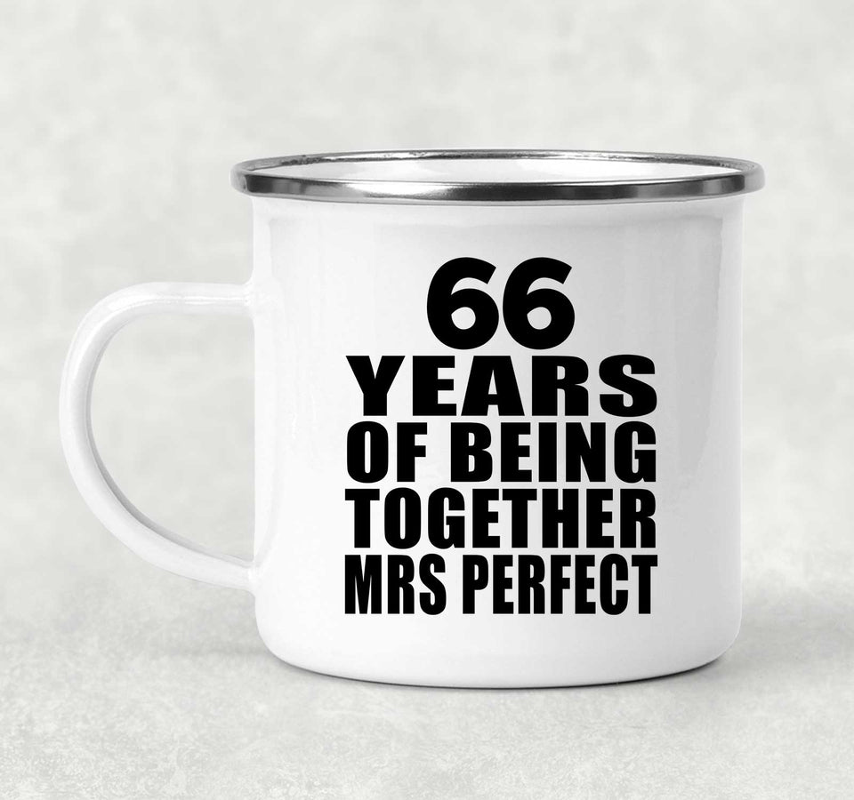 66th Anniversary 66 Years Of Being Mrs Perfect - 12oz Camping Mug