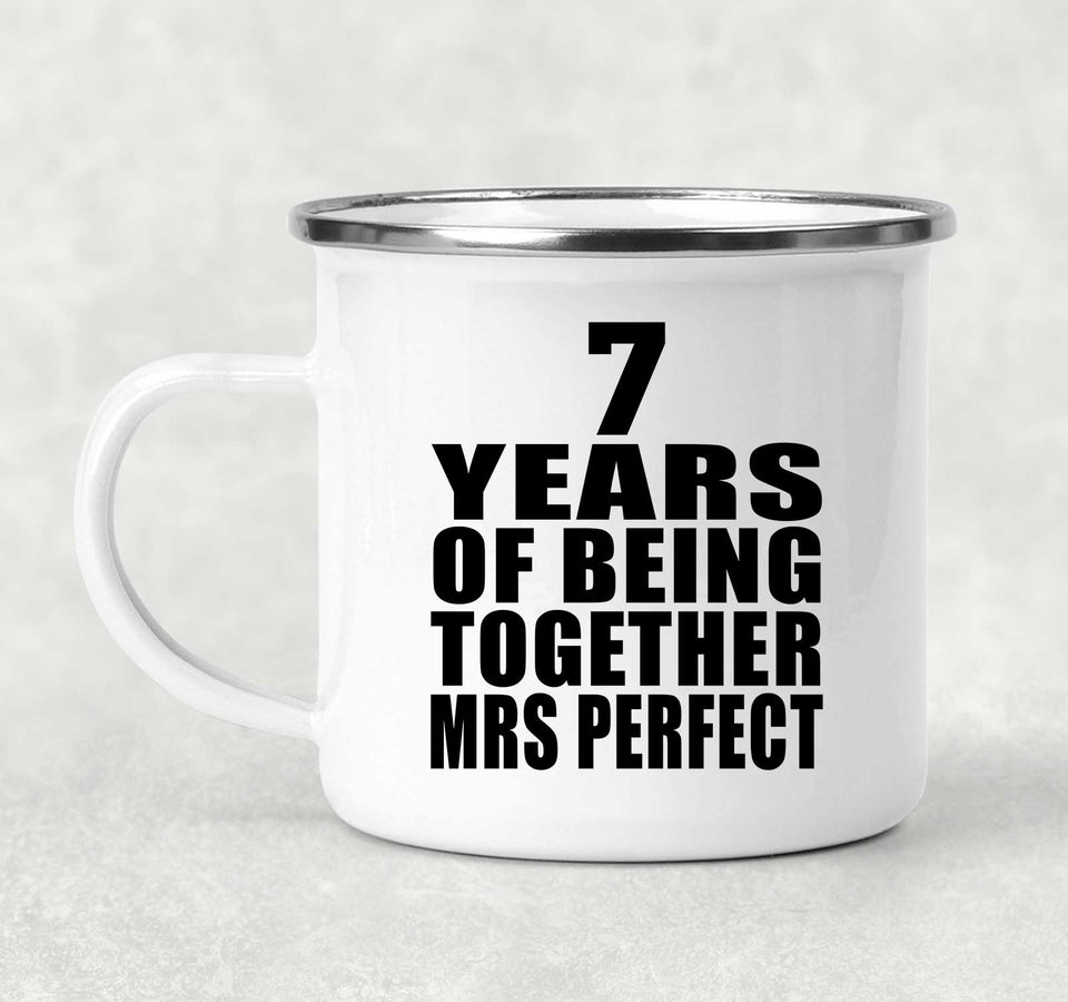 7th Anniversary 7 Years Of Being Mrs Perfect - 12oz Camping Mug