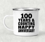 Happy 100th Anniversary 100 Years & Counting - 12oz Camping Mug