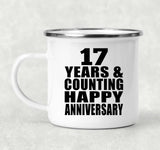 Happy 17th Anniversary 17 Years & Counting - 12oz Camping Mug