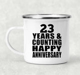 Happy 23rd Anniversary 23 Years & Counting - 12oz Camping Mug