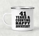 Happy 41st Anniversary 41 Years & Counting - 12oz Camping Mug