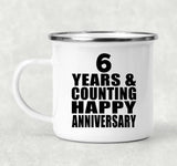 Happy 6th Anniversary 6 Years & Counting - 12oz Camping Mug