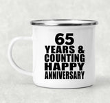 Happy 65th Anniversary 65 Years & Counting - 12oz Camping Mug