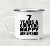 Happy 7th Anniversary 7 Years & Counting - 12oz Camping Mug