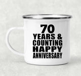 Happy 70th Anniversary 70 Years & Counting - 12oz Camping Mug