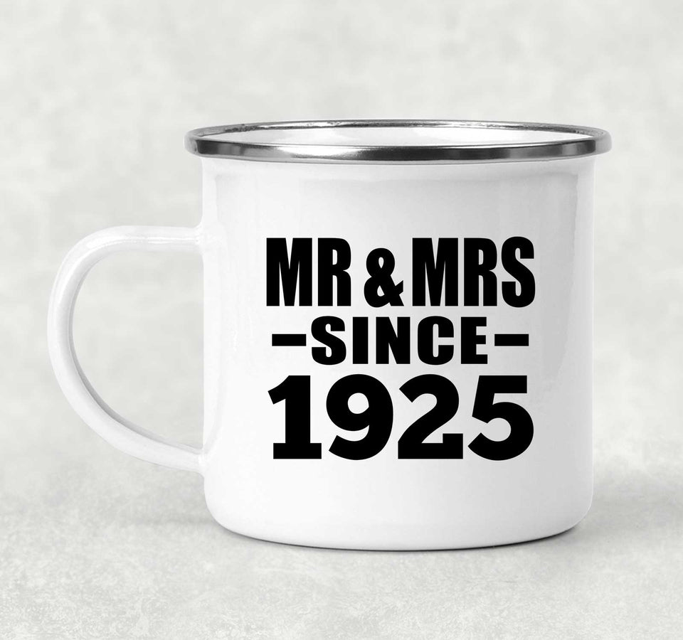 99th Anniversary Mr & Mrs Since 1925 - 12oz Camping Mug