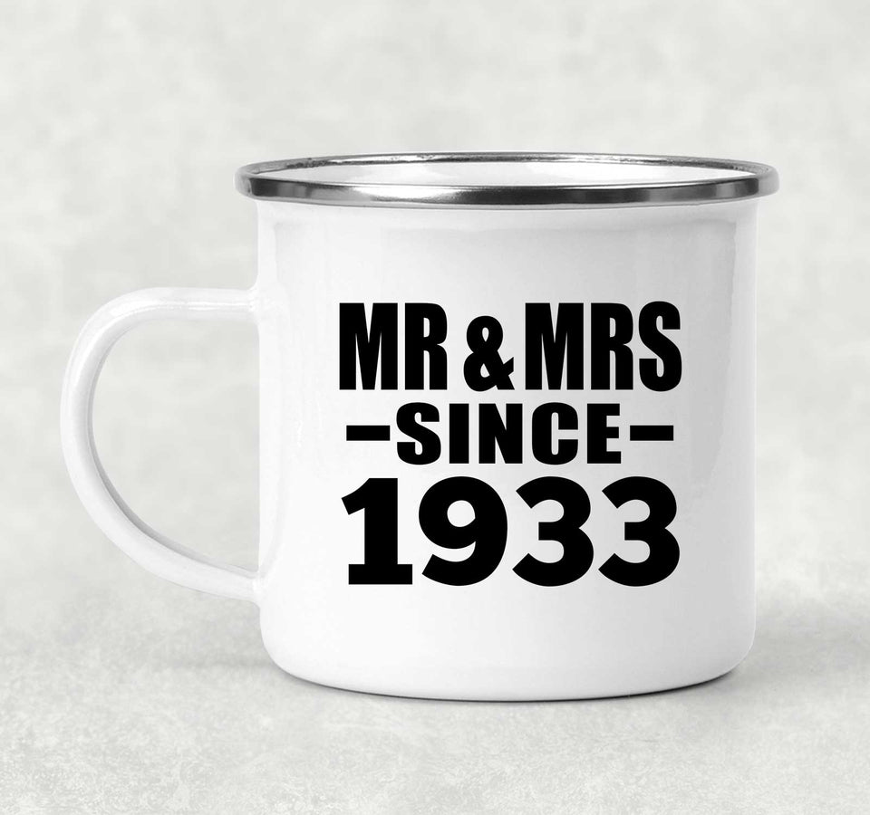 91st Anniversary Mr & Mrs Since 1933 - 12oz Camping Mug