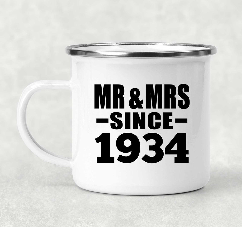 90th Anniversary Mr & Mrs Since 1934 - 12oz Camping Mug