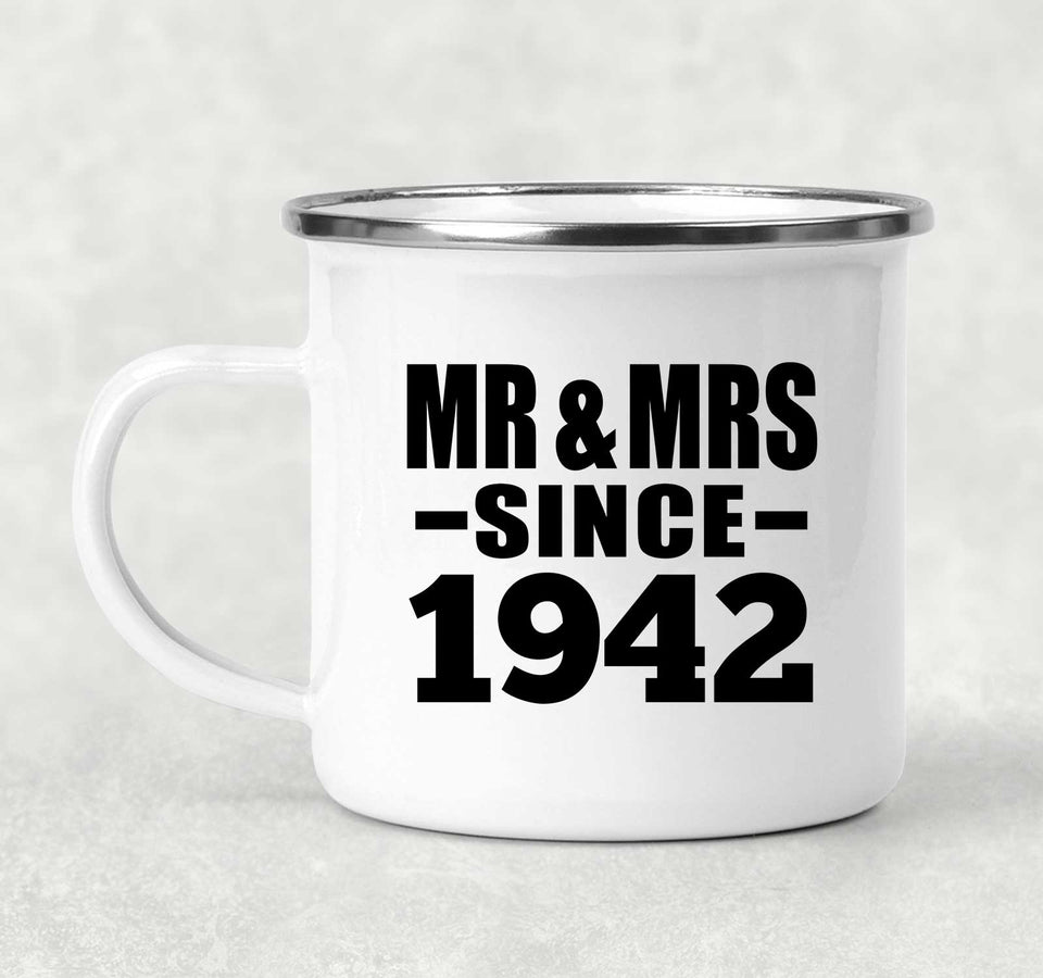 82nd Anniversary Mr & Mrs Since 1942 - 12oz Camping Mug