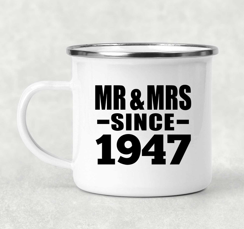 77th Anniversary Mr & Mrs Since 1947 - 12oz Camping Mug