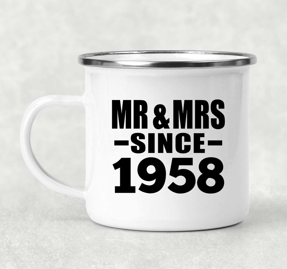 66th Anniversary Mr & Mrs Since 1958 - 12oz Camping Mug
