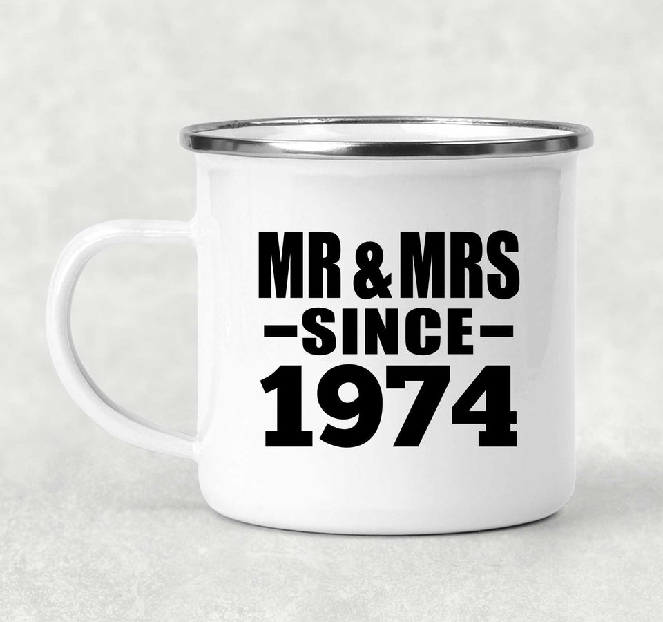 50th Anniversary Mr & Mrs Since 1974 - 12oz Camping Mug