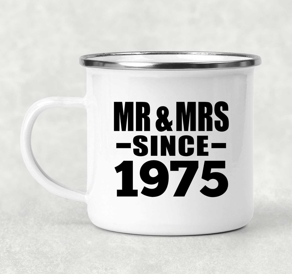 49th Anniversary Mr & Mrs Since 1975 - 12oz Camping Mug