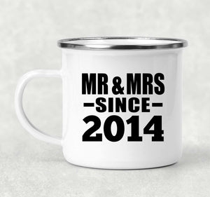 10th Anniversary Mr & Mrs Since 2014 - 12oz Camping Mug