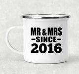 8th Anniversary Mr & Mrs Since 2016 - 12oz Camping Mug