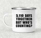 14th Anniversary 5,110 Days Together Who's Counting - 12oz Camping Mug