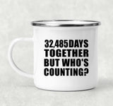 89th Anniversary 32,485 Days Together Who's Counting - 12oz Camping Mug