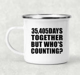 97th Anniversary 35,405 Days Together Who's Counting - 12oz Camping Mug