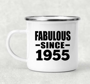 69th Birthday Fabulous Since 1955 - 12oz Camping Mug
