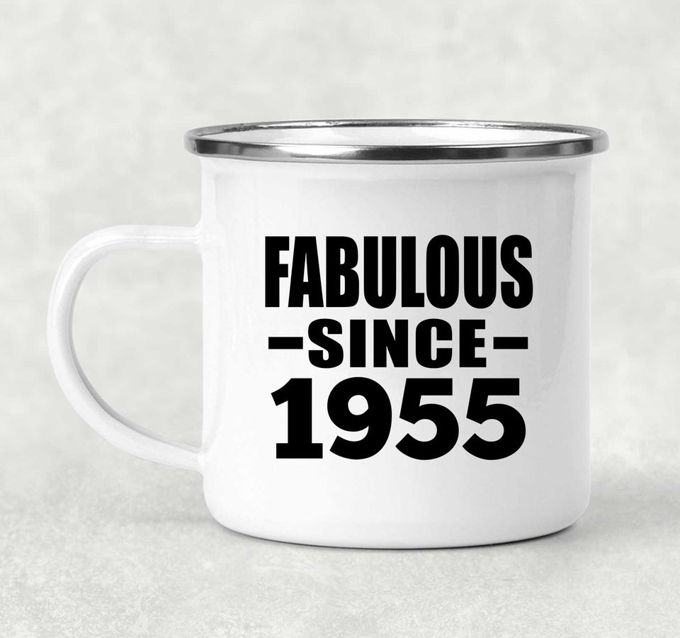 69th Birthday Fabulous Since 1955 - 12oz Camping Mug