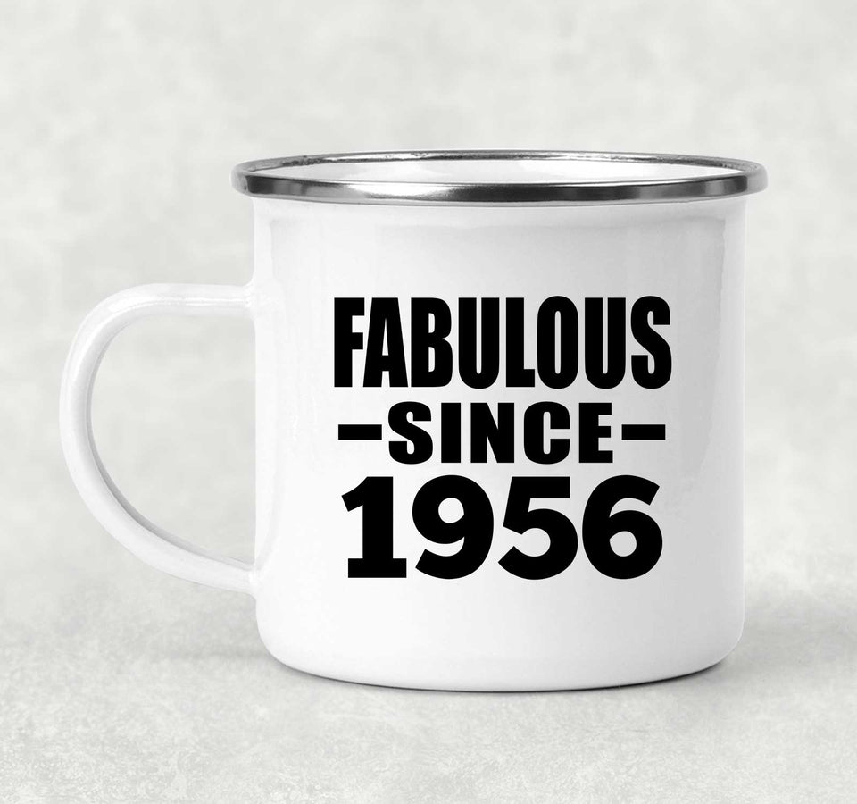 68th Birthday Fabulous Since 1956 - 12oz Camping Mug