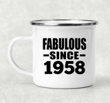 66th Birthday Fabulous Since 1958 - 12oz Camping Mug