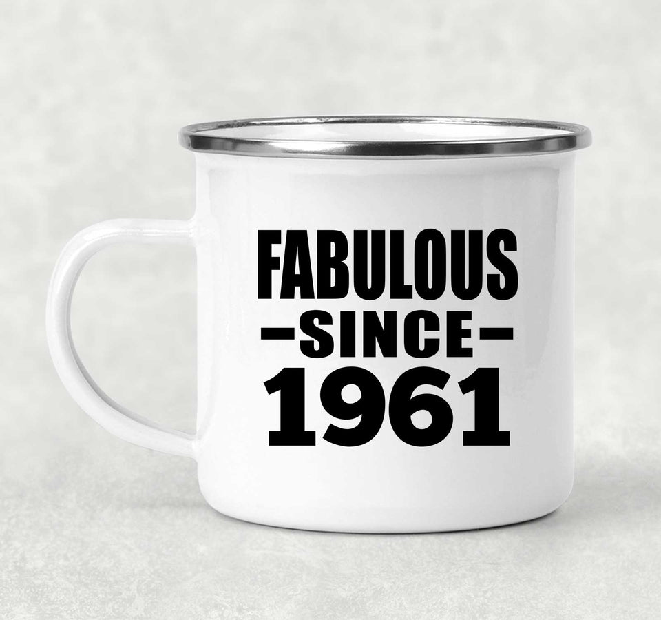 63rd Birthday Fabulous Since 1961 - 12oz Camping Mug
