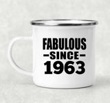 61st Birthday Fabulous Since 1963 - 12oz Camping Mug