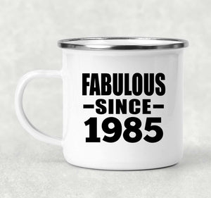39th Birthday Fabulous Since 1985 - 12oz Camping Mug